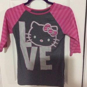 HellO Kitty original girls baseball cotton shirt.
